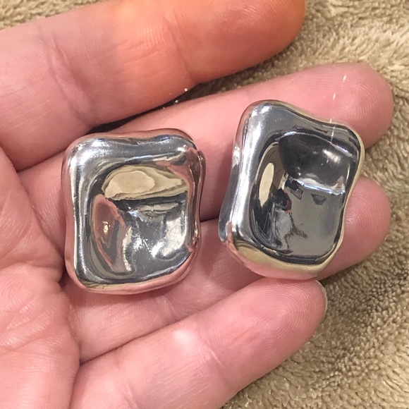 SIMON SEBBAG Sterling Silver Square Early Edition Earrings Made In Israel - Picture 15 of 17